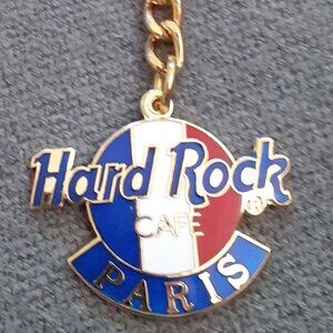 Vintage Hard Rock Cafe Paris French flag keychain NWOT